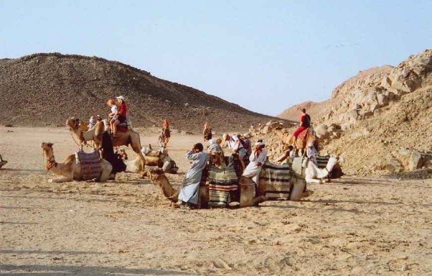 Safari Trip Hurghada desert by Quad Bike in with sunset.